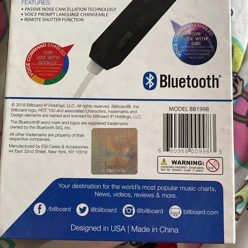 Billboard Intelligent Voice Command Wireless Earphones NIB